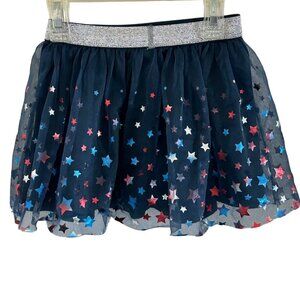 Celebrate Toddler Girls Tutu Skirt RedWhiteBlue Star Elastic Waist Sz 2T